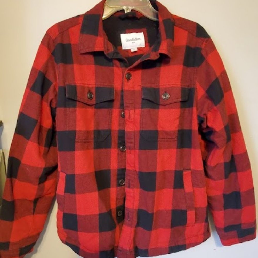 Goodfellow & Co. Buffalo plaid, fleece lined flannel jacket, sz M